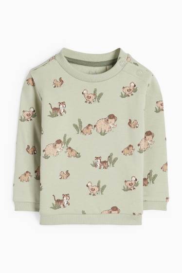Baby: jongens - Dieren uit de oertijd - baby-outfit - 2-delig - lichtgroen