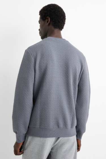Herren - Sweatshirt - strukturiert - dunkelgrau