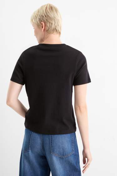 Damen - T-Shirt - Slim Fit - schwarz