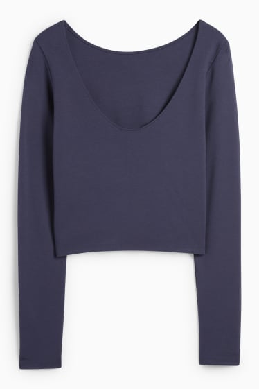 Dames - T-shirt - donkerblauw