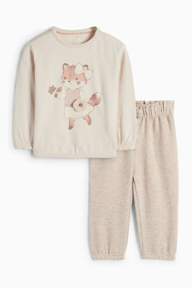 Bébés filles - Renard - tenue pour bébé - 2 pièces - beige clair