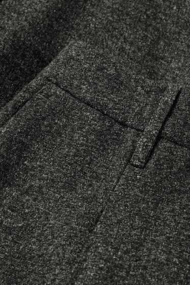Women - Cloth trousers - high waist - wide leg - textured - dark gray