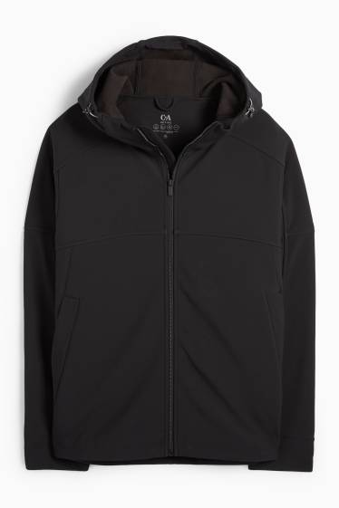 Bărbați - Geacă softshell cu glugă - rezistentă la apă - negru