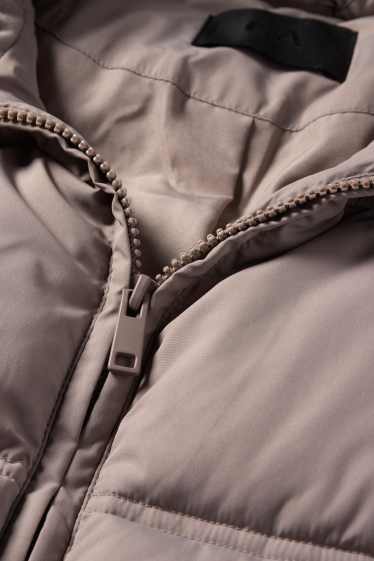 Dames - Jas met stiksels - taupe