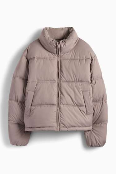 Dames - Jas met stiksels - taupe