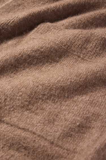 Damen - Lange Strickjacke - hellbraun