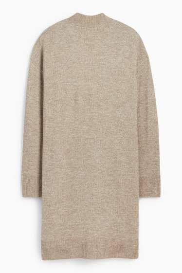 Femei - Cardigan tricotat lung - verde