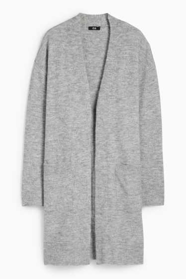 Women - Long cardigan - gray
