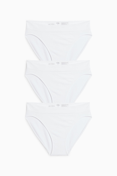 Femei - Multipack 3 perechi - chiloți - fără cusături - alb