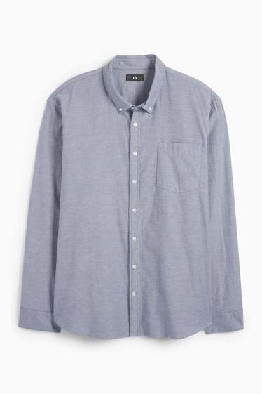 Heren - Overhemd - regular fit - button down - blauw