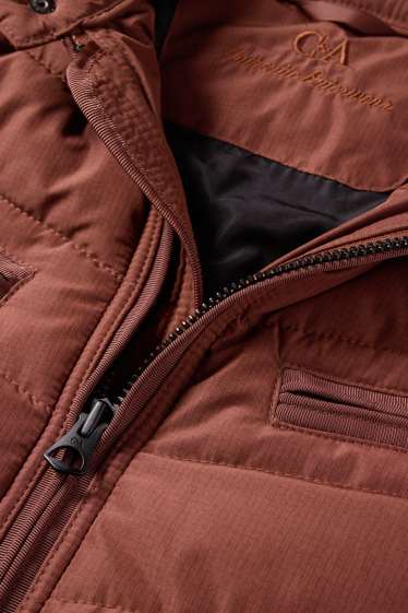 Heren - Jas met stiksels - bruin