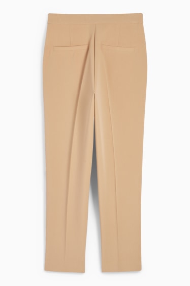 Women - Cloth trousers - high waist - tapered fit - beige