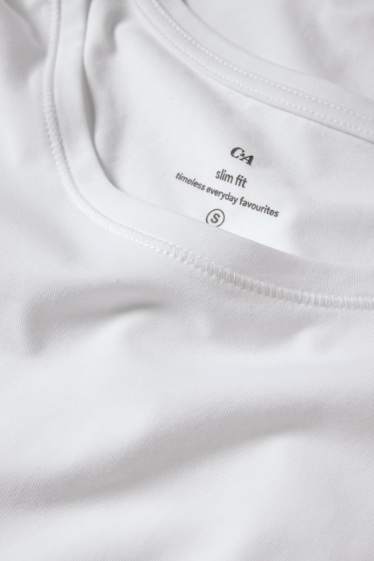 Damen - Basic-T-Shirt - Slim Fit - weiß