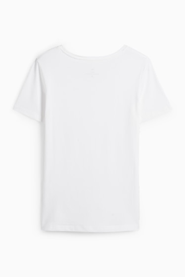 Damen - Basic-T-Shirt - Slim Fit - weiß