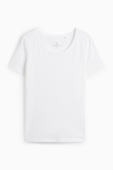 Damen - Basic-T-Shirt - Slim Fit - weiß