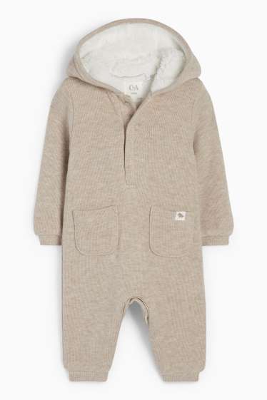Baby Buben - Mammut - Baby-Strick-Overall - hellbeige