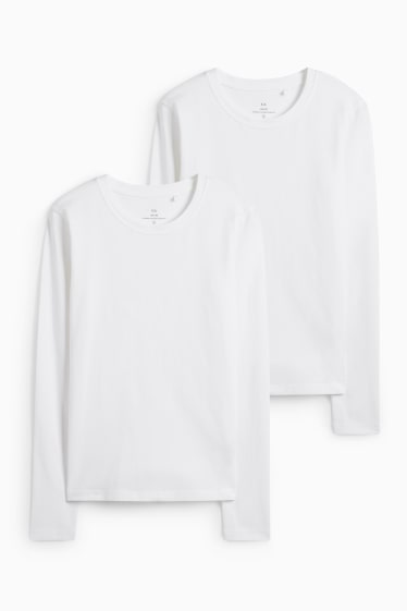 Women - Multipack of 2 - long sleeve top - slim fit - white