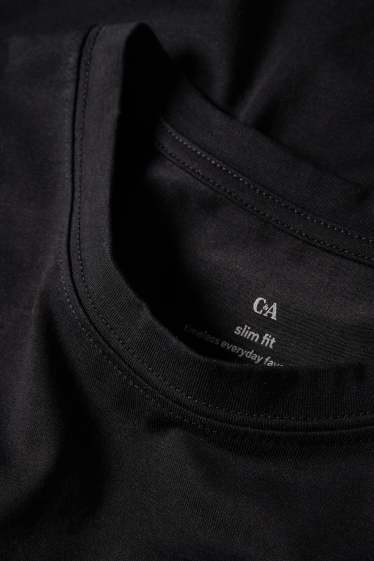 Dames - Set van 2 - basic longsleeve - slim fit - zwart