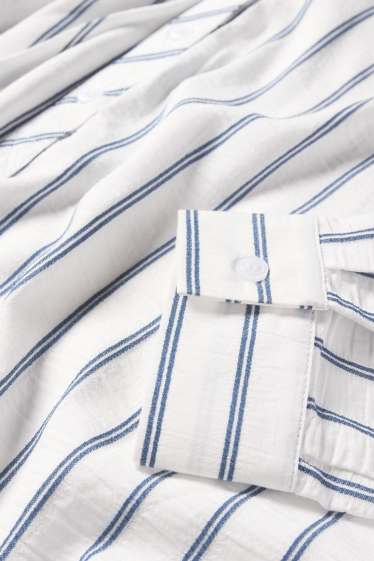 Women - Blouse - white / light blue