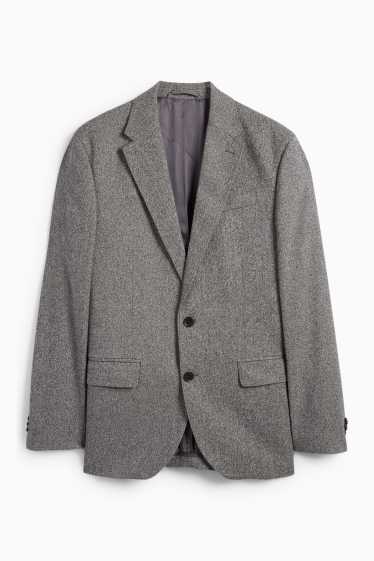 Herren - Baukasten-Sakko - Regular Fit - Stretch - strukturiert - grau-melange
