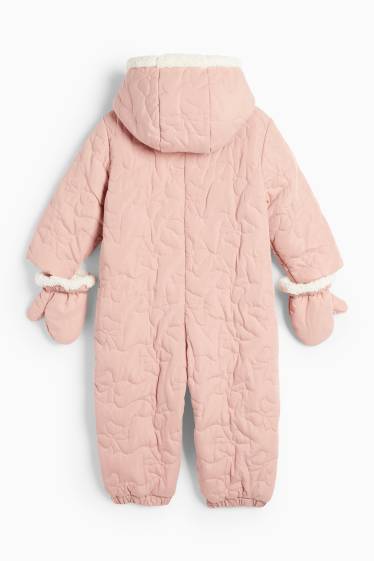 Baby Mädchen - Baby-Schneeanzug mit Kapuze - apricot