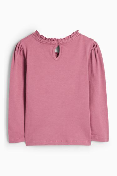 Kinder Mädchen - Fee, Pilz und Fuchs- Langarmshirt - Glanz-Effekt - pink