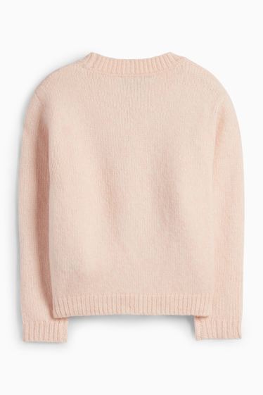 Enfants filles - Fleurs - pull - abricot