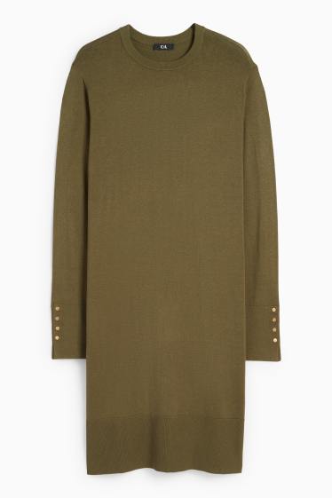 Damen - Strickkleid - khaki