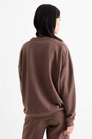 Damen - Sweatshirt - Oversized - dunkelbraun