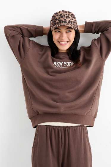 Damen - Sweatshirt - Oversized - dunkelbraun