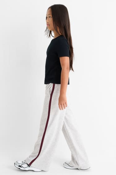 Kinderen: meisjes - Joggingbroek - licht grijs-mix