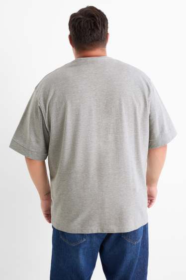 Men - T-shirt - relaxed fit - light gray-melange