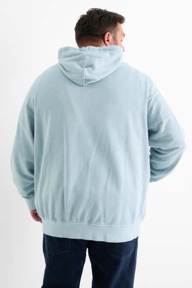 Hommes - Sweat zippé à capuche - bleu clair