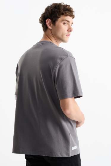 Heren - T-shirt - relaxed fit - donkergrijs