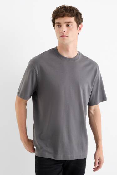 Heren - T-shirt - relaxed fit - donkergrijs