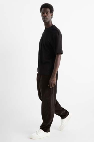 Herren - Cord-Chino - Relaxed Fit - schwarz