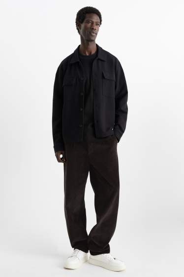 Herren - Cord-Chino - Relaxed Fit - schwarz