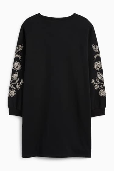 Damen - Sweatkleid - Straight Fit - schwarz