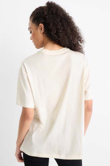 Damen - T-Shirt - Oversized - cremeweiss
