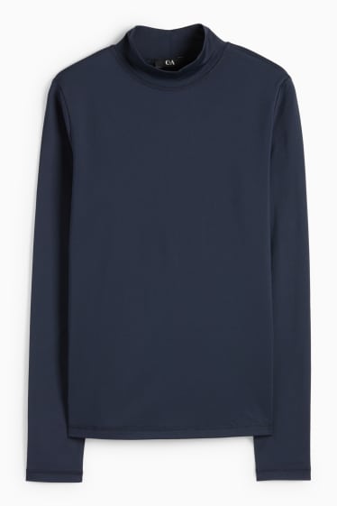 Dámské - Termo tričko s dlouhým rukávem basic - regular fit - tmavomodrá