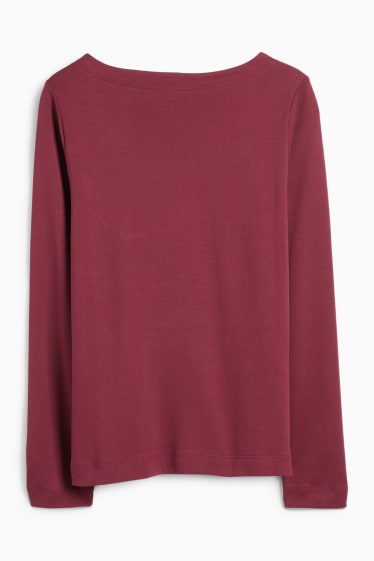 Women - Long sleeve top - regular fit - bordeaux
