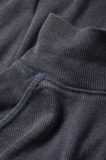 Donna - Maglia a maniche lunghe - slim fit - a coste - grigio scuro