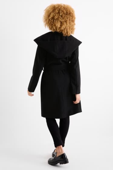 Dona - Abric amb caputxa - negre