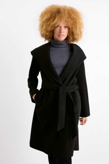 Dona - Abric amb caputxa - negre