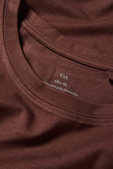Femmes - Haut à manches longues - slim fit - marron foncé