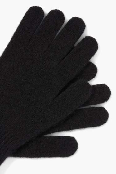 Dames - Handschoenen van kasjmier - zwart