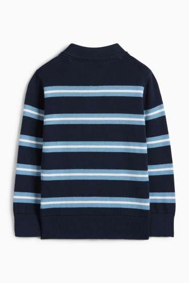 Enfants garçons - Pull - à rayures - bleu foncé