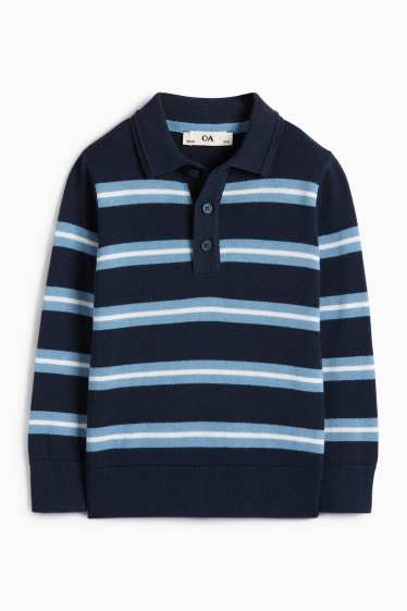 Enfants garçons - Pull - à rayures - bleu foncé