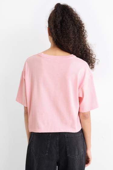 Dámské - Tričko - oversized - růžová
