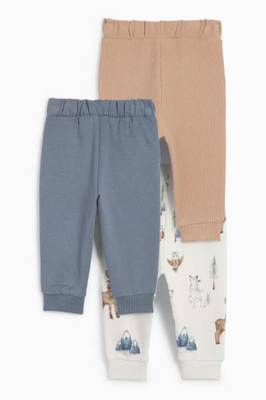 Baby Buben - Multipack 3er - Wildtiere - Baby-Jogginghose - blau